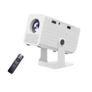 Mini Projector Portable Pocket Projector w/ Power Bank Support White With Remote